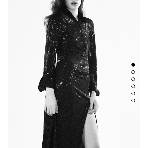 ZARA SEQUIN Black Dress - Picture 4 of 13